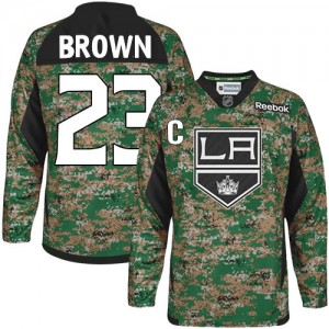 Reebok Los Angeles Kings 23 Men's Dustin Brown Authentic Camo Veterans Day Practice NHL Jersey