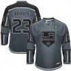 Reebok Los Angeles Kings 23 Men's Dustin Brown Authentic Storm Cross Check Fashion NHL Jersey