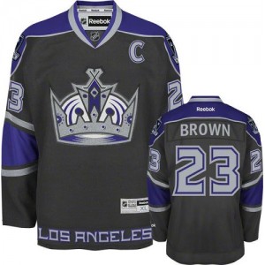 Reebok Los Angeles Kings 23 Men's Dustin Brown Authentic Black Third NHL Jersey