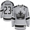 Reebok Los Angeles Kings 23 Men's Dustin Brown Premier Grey 2014 Stadium Series NHL Jersey