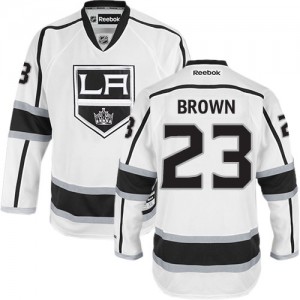 Reebok Los Angeles Kings 23 Men's Dustin Brown Premier White Away NHL Jersey
