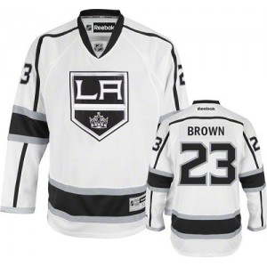 Reebok Los Angeles Kings 23 Youth Dustin Brown Authentic White Away NHL Jersey
