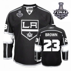 Reebok Los Angeles Kings 23 Youth Dustin Brown Premier Black Home 2014 Stanley Cup NHL Jersey