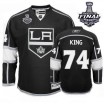 Reebok Los Angeles Kings 74 Men's Dwight King Premier Black Home 2014 Stanley Cup NHL Jersey