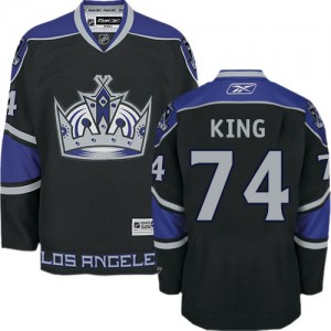 Reebok Los Angeles Kings 74 Men's Dwight King Premier Black Third NHL Jersey