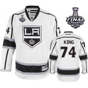 Reebok Los Angeles Kings 74 Men's Dwight King Premier White Away 2014 Stanley Cup NHL Jersey