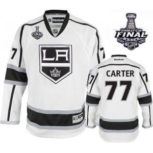 Reebok Los Angeles Kings 77 Youth Jeff Carter Authentic White Away 2014 Stanley Cup NHL Jersey