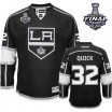 Reebok Los Angeles Kings 32 Men's Jonathan Quick Authentic Black Home 2014 Stanley Cup NHL Jersey