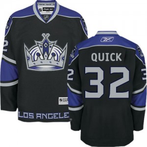 Reebok Los Angeles Kings 32 Men's Jonathan Quick Authentic Black Third NHL Jersey