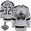 Reebok Los Angeles Kings 32 Men's Jonathan Quick Authentic Grey 2014 Stadium Series 2014 Stanley Cup NHL Jersey