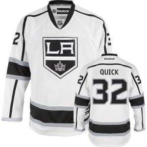 Reebok Los Angeles Kings 32 Men's Jonathan Quick Authentic White Away NHL Jersey