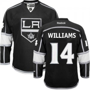 Reebok Los Angeles Kings 14 Men's Justin Williams Authentic Black Home NHL Jersey
