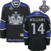 Reebok Los Angeles Kings 14 Men's Justin Williams Authentic Black Third 2014 Stanley Cup NHL Jersey