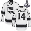 Reebok Los Angeles Kings 14 Men's Justin Williams Authentic White Away 2014 Stanley Cup NHL Jersey