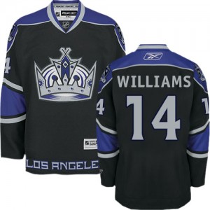 Reebok Los Angeles Kings 14 Youth Justin Williams Premier Black Third NHL Jersey