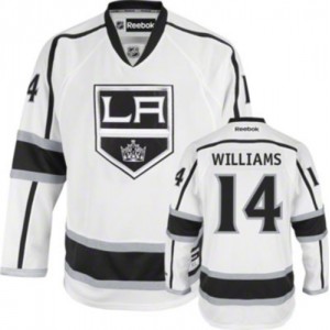 Reebok Los Angeles Kings 14 Youth Justin Williams Premier White Away NHL Jersey