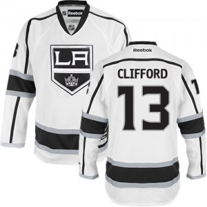 Reebok Los Angeles Kings 13 Men's Kyle Clifford Authentic White Away NHL Jersey