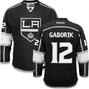 Reebok Los Angeles Kings 12 Men's Marian Gaborik Premier Black Home NHL Jersey