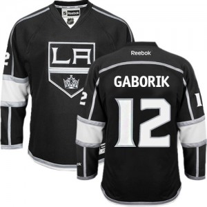 Reebok Los Angeles Kings 12 Youth Marian Gaborik Authentic Black Home NHL Jersey