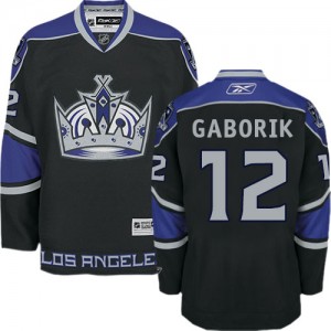 Reebok Los Angeles Kings 12 Youth Marian Gaborik Premier Black Third NHL Jersey