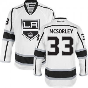 Reebok Los Angeles Kings 33 Men's Marty Mcsorley Premier White Away NHL Jersey