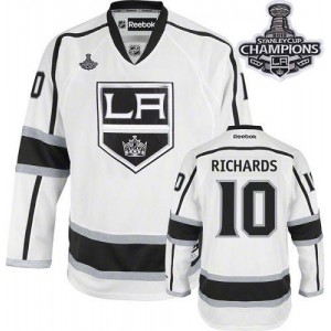 Reebok Los Angeles Kings 10 Men's Mike Richards Premier White Away 2014 Stanley Cup NHL Jersey