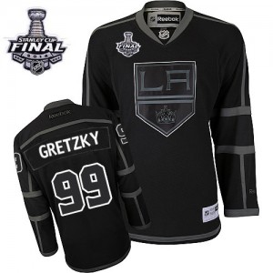 Reebok Los Angeles Kings 99 Men's Wayne Gretzky Authentic Black Ice 2014 Stanley Cup NHL Jersey