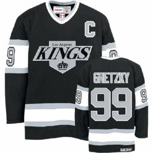 CCM Los Angeles Kings 99 Men's Wayne Gretzky Authentic Black Throwback NHL Jersey