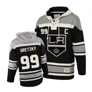 Old Time Hockey Los Angeles Kings 99 Men's Wayne Gretzky Authentic Black Sawyer Hooded Sweatshirt NHL Jersey