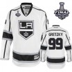 Reebok Los Angeles Kings 99 Men's Wayne Gretzky Authentic White Away 2014 Stanley Cup NHL Jersey