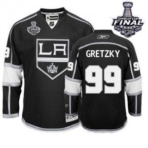 Reebok Los Angeles Kings 99 Men's Wayne Gretzky Premier Black Home 2014 Stanley Cup NHL Jersey