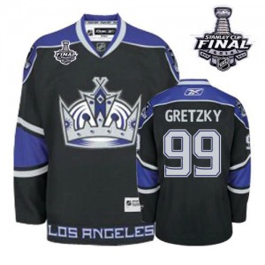 Reebok Los Angeles Kings 99 Men's Wayne Gretzky Premier Black Third 2014 Stanley Cup NHL Jersey