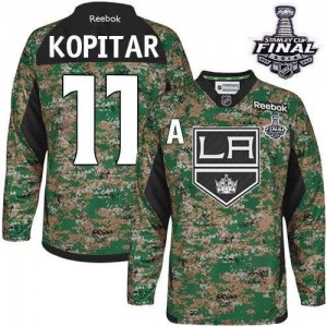 Reebok Los Angeles Kings 11 Youth Anze Kopitar Authentic Camo Veterans Day Practice 2014 Stanley Cup NHL Jersey