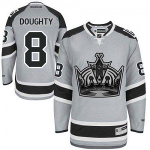Reebok Los Angeles Kings 8 Men's Drew Doughty Premier Grey 2014 Stadium Series NHL Jersey