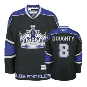 Reebok Los Angeles Kings 8 Youth Drew Doughty Authentic Black Third NHL Jersey