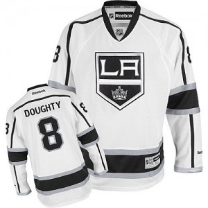 Reebok Los Angeles Kings 8 Youth Drew Doughty Authentic White Away NHL Jersey