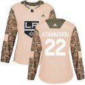 Adidas Los Angeles Kings Women's Andreas Athanasiou Authentic Camo Veterans Day Practice NHL Jersey