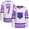 Adidas Los Angeles Kings Men's Mike Murphy Authentic White/Purple Hockey Fights Cancer Primegreen NHL Jersey