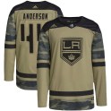 Adidas Los Angeles Kings Youth Mikey Anderson Authentic Camo Military Appreciation Practice NHL Jersey