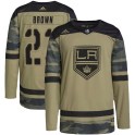 Adidas Los Angeles Kings Youth Dustin Brown Authentic Brown Camo Military Appreciation Practice NHL Jersey