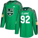 Adidas Los Angeles Kings Men's Brandt Clarke Authentic Green St. Patrick's Day Practice NHL Jersey