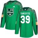 Adidas Los Angeles Kings Men's Alex Turcotte Authentic Green St. Patrick's Day Practice NHL Jersey