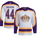 Adidas Los Angeles Kings Men's Mikey Anderson Authentic White Reverse Retro 2.0 NHL Jersey