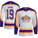 Adidas Los Angeles Kings Men's Butch Goring Authentic White Reverse Retro 2.0 NHL Jersey