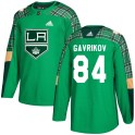 Adidas Los Angeles Kings Youth Vladislav Gavrikov Authentic Green St. Patrick's Day Practice NHL Jersey