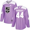 Adidas Los Angeles Kings Men's Ron Duguay Authentic Purple Fights Cancer Practice NHL Jersey