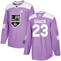 Adidas Los Angeles Kings Men's Eddie Shack Authentic Purple Fights Cancer Practice NHL Jersey