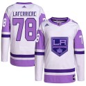 Adidas Los Angeles Kings Youth Alex Laferriere Authentic White/Purple Hockey Fights Cancer Primegreen NHL Jersey
