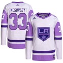 Adidas Los Angeles Kings Youth Marty Mcsorley Authentic White/Purple Hockey Fights Cancer Primegreen NHL Jersey