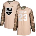 Adidas Los Angeles Kings Youth Dustin Brown Authentic Brown Camo Veterans Day Practice NHL Jersey